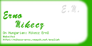 erno mikecz business card